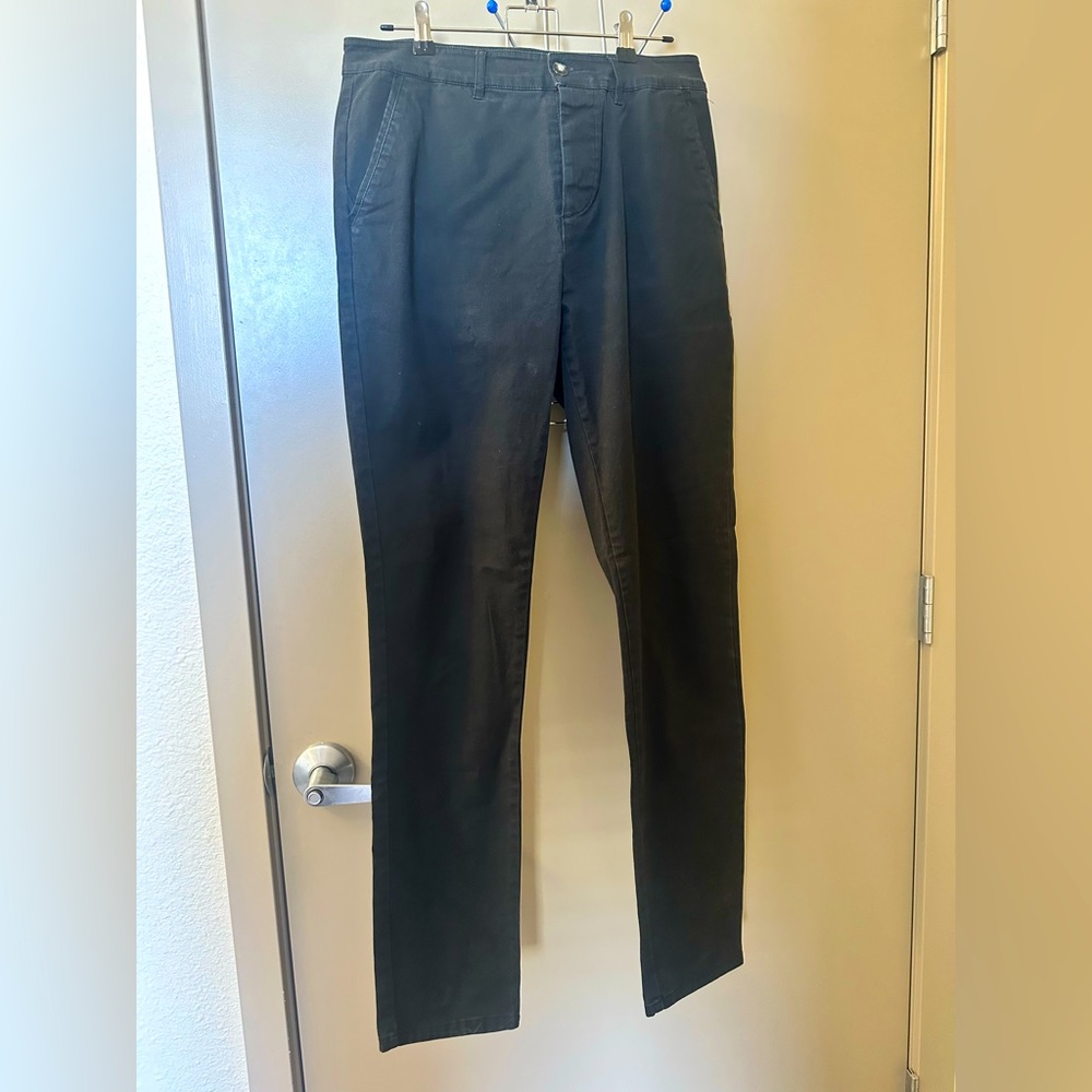 Straight Leg Button Closure Pants